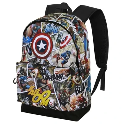 Afbeelding van Karactermania Marvel Captain America Comic HS FAN 2.2 Rugzak Backpack met trolley bevestiging Rugtas
