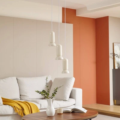 Afbeelding van Lindby hanglamp 3lichts Keramiek GU10 crème