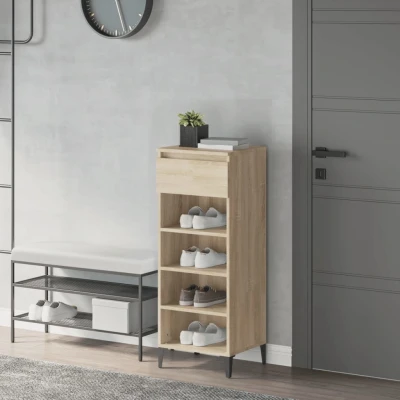 Afbeelding van Schoenenrek 40x36x105 cm bewerkt hout sonoma eikenkleurig
