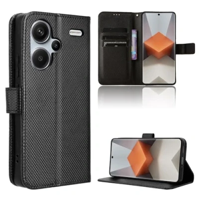 Afbeelding van Rojeuinn Beschermhoes voor Xiaomi Redmi Note 13 Pro Plus 5G, in portemonnee stijl, portemonneehoesje met standfunctie en kaartsleuf, magneetsluiting, zwart