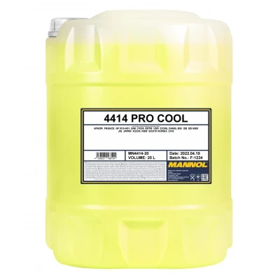 Afbeelding van MANNOL Pro Cool MN4414 20 Anti vries/koelvloeistof G13 Geel