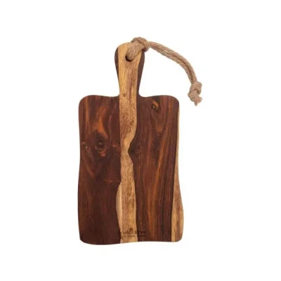 Afbeelding van Bowls and Dishes Pure Rose Wood Duurzame Borrelplank Tapasplank Serveerplank rustiek met handvat 35 cm cadeautip!