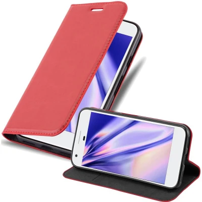 Afbeelding van Cadorabo Hoesje geschikt voor Google PIXEL in APPEL ROOD Beschermhoes met magnetische sluiting, standfunctie en kaartvakje Book Case Cover Etui