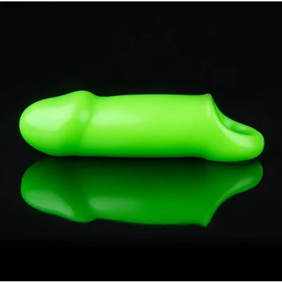 Afbeelding van Smooth Thick Stretchy Penis Sleeve GitD Neon Green