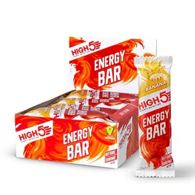 Afbeelding van HIGH5 Energierepen met hoog koolhydraatgehalte voor hardlopen, fietsen en wandelen, veganistische haverrepen echt fruit, gezonde snacks volwassenen, set repen