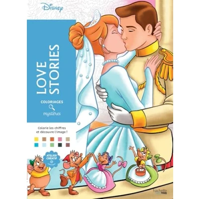 Afbeelding van Coloriages Mystères Disney Love Stories Kleuren op nummer Kleurboek voor volwassenen