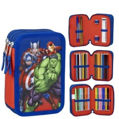 Afbeelding van Avengers Team 3 laags Gevulde etui,