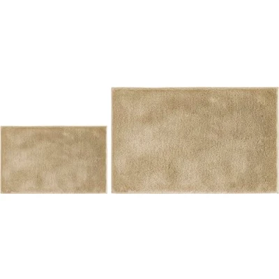 Afbeelding van andiamo Florida Set van 2 Antislip badmatten Zacht en pluizig wasbare badmat 40 x 60 cm + 100 Taupe