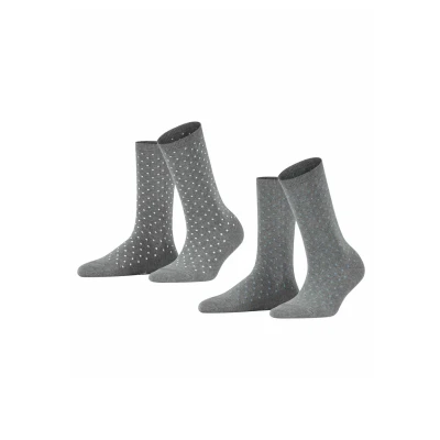 Afbeelding van Esprit Fine Dot 2 Pack duurzaam organisch katoen multipack sokken dames grijs Maat 39 42