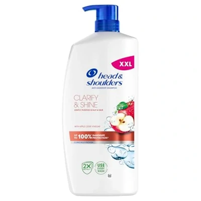 Afbeelding van Head &amp; Shoulders Clarify Shine Anti roos shampoo, 800 ml, met zuiverende shampoopomp, tot 100% roosbescherming, klinisch getest, reinigt zacht de hoofdhuid