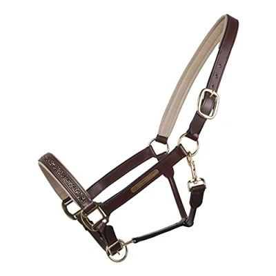 Afbeelding van Qhp Halster Lupine Leer Middenbruin beige