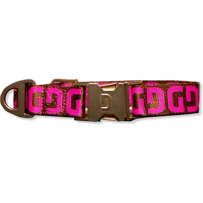 Afbeelding van Dogguo Dg Collar Bruin&amp;Roze Hondenhalsband 22 36 cm