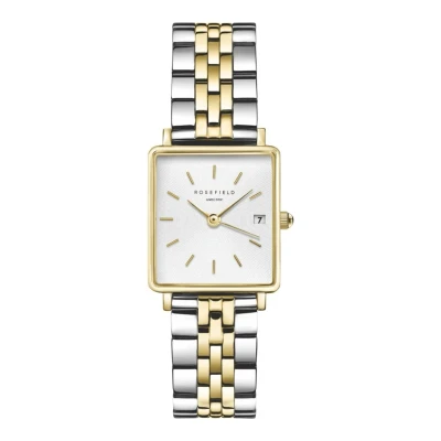 Afbeelding van Rosefield dames The Mini Boxy horloge QMWSSG Q023 in de kleur Goud