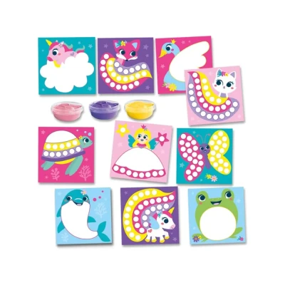 Afbeelding van SES Creative 14446 My first Vingerafdruk verf fantasie figuren 10 vrolijk bedrukte vingerverf kaarten in thema
