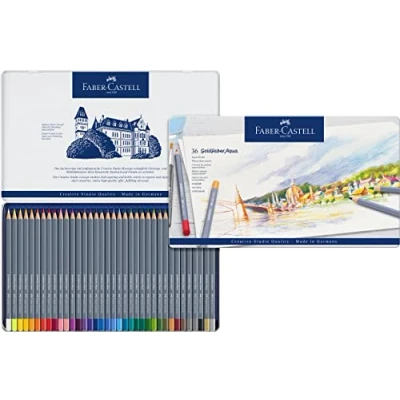Afbeelding van Kleurpotloden Faber Castell Goldfaber aquarel blik à 36 stuks assorti