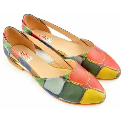 Afbeelding van GOBY Vierkante Bellen Ballerinas Flats Hoge kwaliteit Handmade Meisjesprint Maat 38