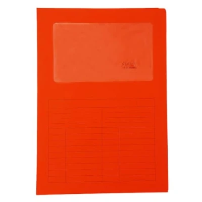 Afbeelding van Blasetti Sintex documentenmap met venster, rood, voor kantoor, DIN A4, 50 stuks, 120 g papier, aan beide zijden open