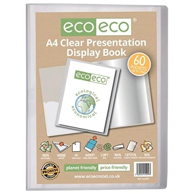 Afbeelding van eco Transparante presentatiemap met 60 hoezen van 50% gerecycled kunststof, A4 formaat eco099
