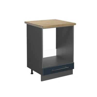 Afbeelding van Vicco Ovenombouwkast Fame Line, Donkerblauw hoogglans/Antraciet, 60 cm , WB Eik