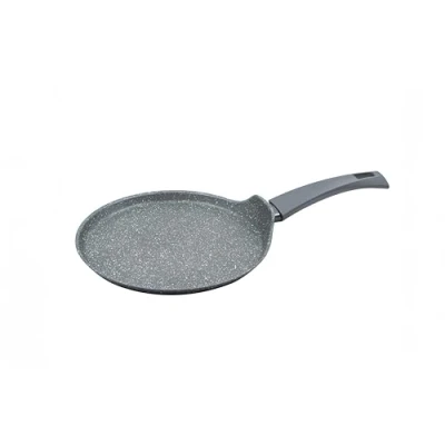 Afbeelding van zanetti DurapIETRA Crêpe 20 cm van aluminium, pan met antiaanbaklaag voor gesmede pannenkoeken hoge dikte, steeneffect en soft touch handgreep, elke kookplaat inclusief inductie