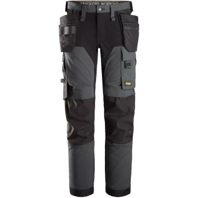 Afbeelding van SNICKERS 6275 AllroundWork 4 way stretch werkbroek met holsterzakken (staalgrijs/zwart) 62755804060