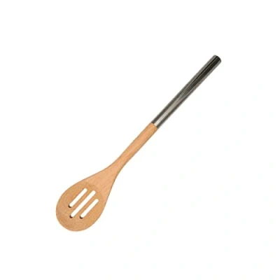 Afbeelding van Opengewerkte houten lepel met roestvrijstalen steel 34 cm Fackelmann Boissellerie