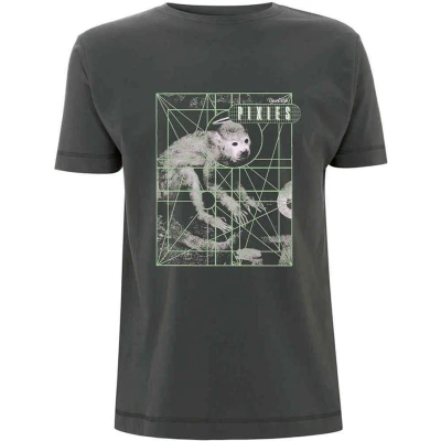 Afbeelding van Pixies Monkey Grid Heren T shirt S Grijs