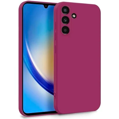 Afbeelding van MyGadget Beschermhoes voor Samsung Galaxy A34 5G, dubbellaags hoesje met camerabescherming, binnenvoering, zacht rubber en krasbestendige hoes, bordeauxrood