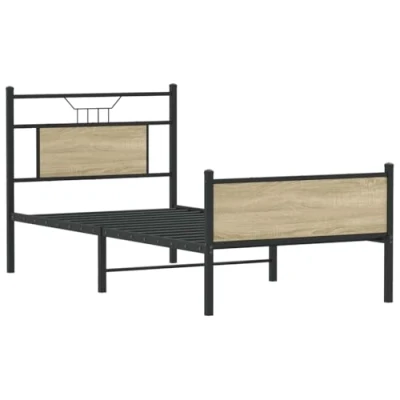 Afbeelding van vidaXL Bedframe zonder matras hout sonoma eikenkleurig 90x200 cm