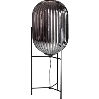 Afbeelding van ETH Tafellamp Glamm L 30cm smoke glass ribbel / zwart