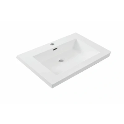 Afbeelding van Wiesbaden Cubic Wastafel 60x46 cm Wit