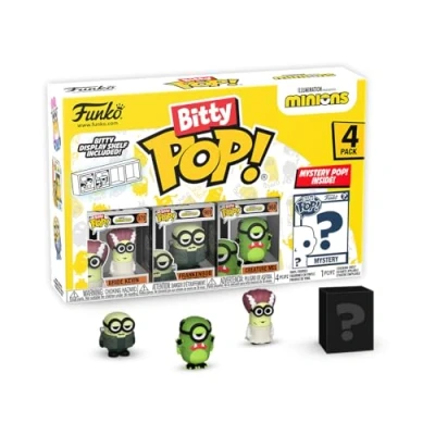 Afbeelding van Funko Bitty Pop! Minions Frankenbob, Bride Kevin, Creature Mel en een mysterie minifiguur in verrassing 2,2 cm Afspeelbaar Me: Phil Collectible Stapelbaar rek inbegrepen