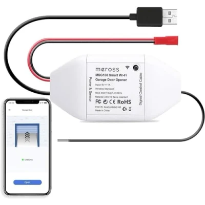 Afbeelding van Meross slimme Garagedeuropener met wifiverbinding, app bediening, compatibel Alexa, Google Assistant en SmartThings, geen hub nodig