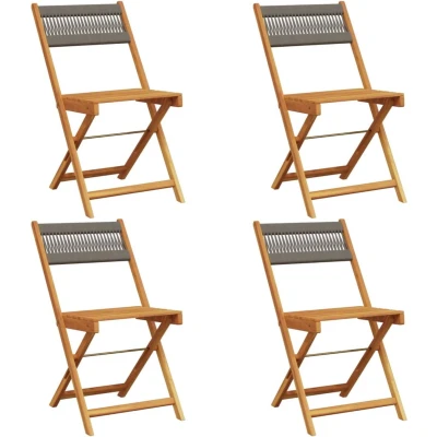 Afbeelding van vidaXL Tuinstoelen 4 st inklapbaar massief acaciahout grijs
