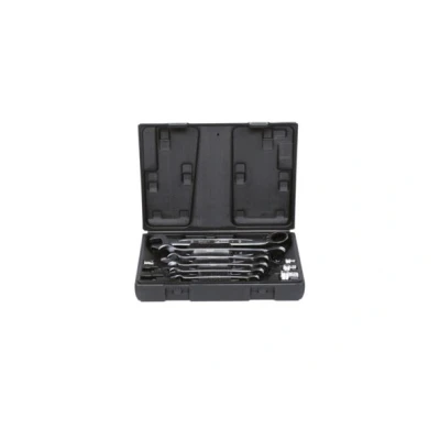 Afbeelding van KS TOOLS 503.4647 Set ratelringsteeksleutels 72 8, 19 Chroom vanadium staal Met adapter
