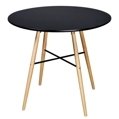 Afbeelding van Eettafel rond MDF zwart