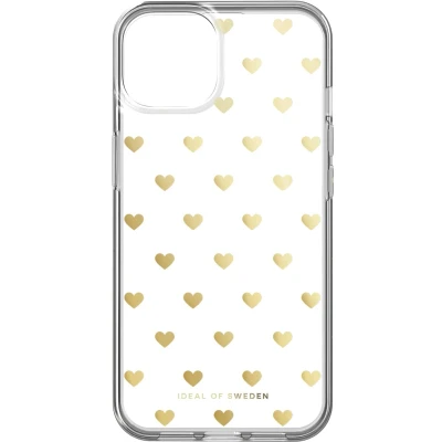 Afbeelding van iDeal of Sweden Hoesje Geschikt voor iPhone 13 / 14 ClearCase Design Goud Golden Hearts