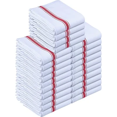 Afbeelding van Utopia Towels 24 stuks schotelhanddoeken 100% katoen (38 x 64 cm) keukenhanddoeken, bardoeken en theedoeken (Rood)
