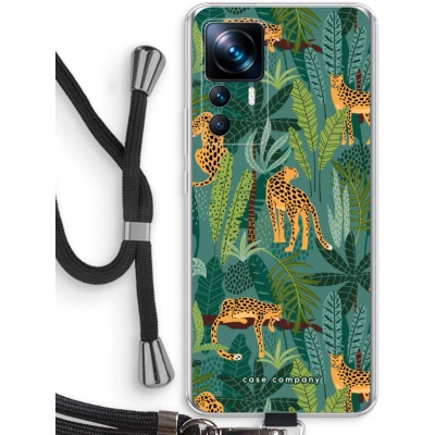 Afbeelding van Case Company® hoesje met Koord geschikt voor Xiaomi 12T Luipaard 2 Telefoonhoesje Zwart Bescherming aan alle Kanten en Over de Schermrand
