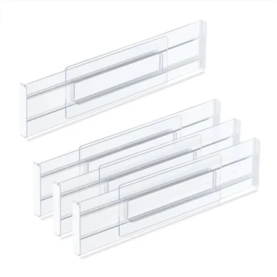 Afbeelding van Relaxdays ladeverdelers set van 4 verstelbaar 28 52,5 cm lade organizer kunststof
