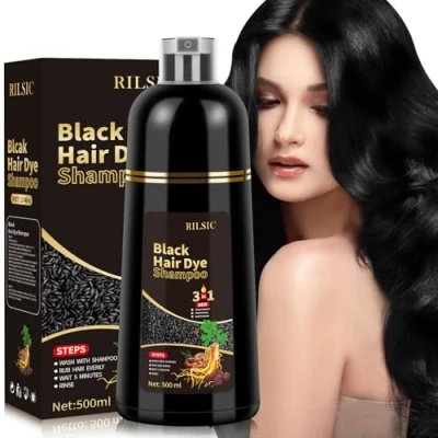 Afbeelding van Hair Dye Instant Haarkleuring Shampoo voor grijs haar, 500 ml (zwart)