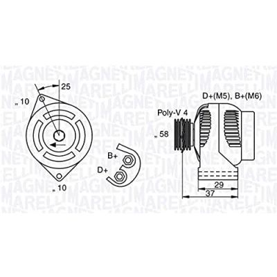 Afbeelding van Magneti Marelli Alternator/Dynamo 063341658010