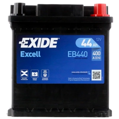 Afbeelding van EXIDE EXCELL EB440 Accu / Batterij 12V 44Ah 400A FIAT: 500 C Convertible, CITROËN: C1 I, VOLKSWAGEN: Polo V Hatchback
