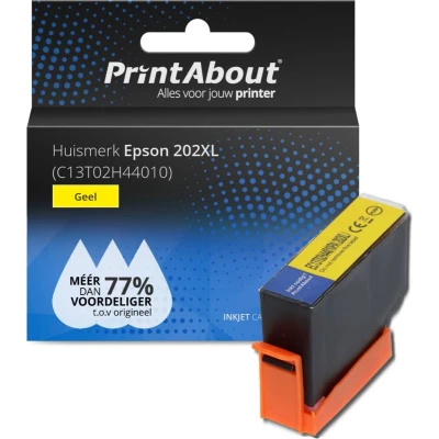 Afbeelding van Huismerk Epson 202XL (C13T02H44010) Inktcartridge Geel Hoge capaciteit