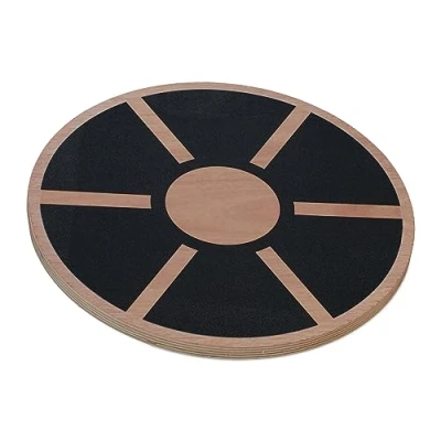 Afbeelding van Relaxdays balance board hout rond evenwicht balansplank beginners gevorderden