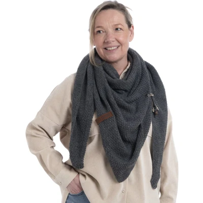 Afbeelding van Knit Factory COCO Halsdoek, Dames, Maat: One Size, Anthracite