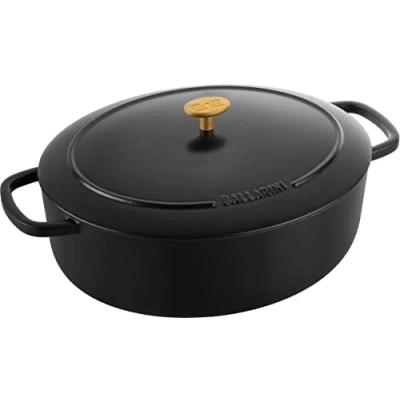 Afbeelding van Ballarini Bellamonte stoofpan, 33 cm, ovaal, zwart, gietijzer