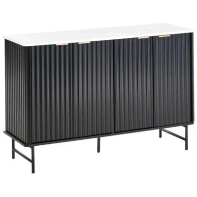 Afbeelding van GLASTONBURY Dressoir Zwart/Marmer MDF