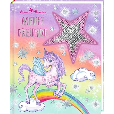 Afbeelding van Freundebuch EinhornParadies Meine Freunde mit WendepaillettenPatch