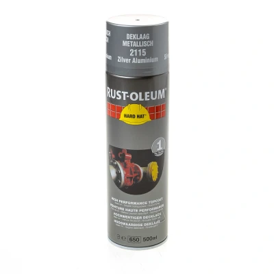 Afbeelding van Rust Oleum Hard Hat metallic glanzend aluminium 500ml